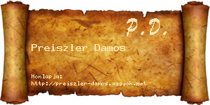 Preiszler Damos névjegykártya